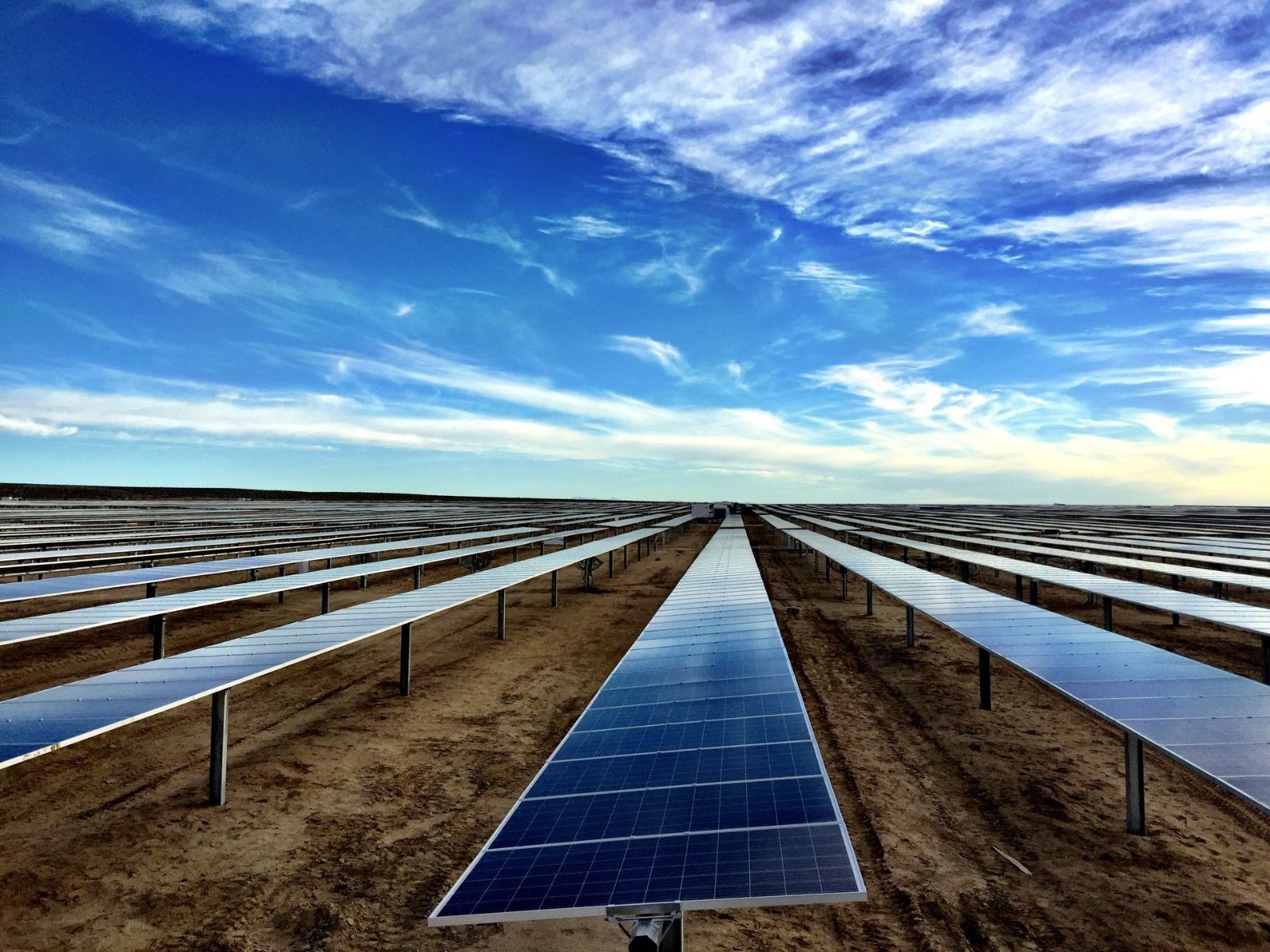 Utility-scale solar photovoltaic array in the Mojave Desert